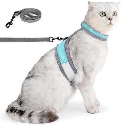 Harness with Leash Breathable Anti Escape Lead Adjustable Reflective Net Vest for Cats Kittens Chihuahua Rabbit