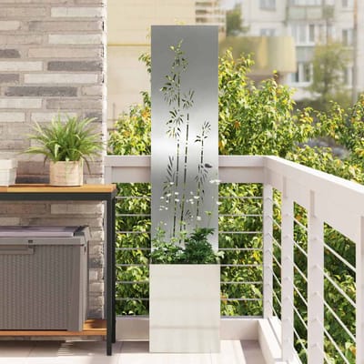 vidaXL - Tuin - Privacy - Scherm - Bloemen - Zilver - 32 - x - 32 - x - 150 - cm