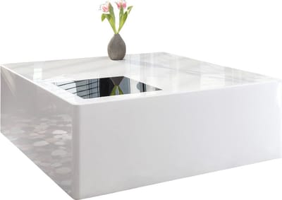 Salontafel Benthe Wit - MDF - Overig - 100x100cm - Hoogte 45 cm