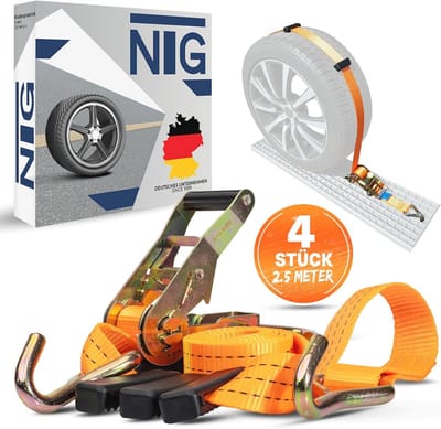 Set van 4 lashing straps voor autotransport - 35 mm