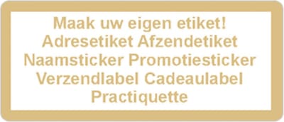 Adressticker - goud - gouden tekst - 250 stuks - 21x48mm - rechthoek - gepersonaliseerd - met eigen tekst