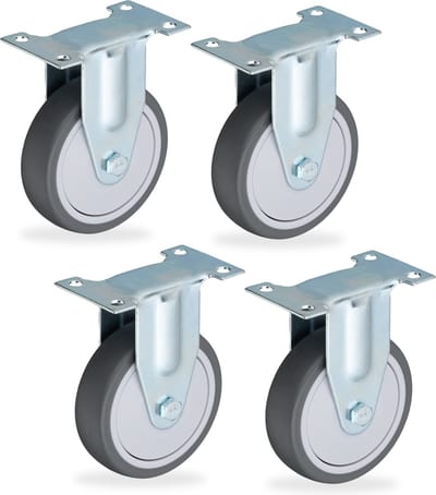 meubelwielen - set van 4 - 100 mm - max. 400 kg - geluiddempend - zwaarlast