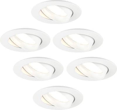Ledvion - 6X LED Inbouwspot Rio - Wit - Dimbaar - 3W - 2700K - Ø85 mm