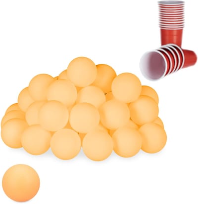 144x beerpong ballen - pingpongballen kunststof - 38 mm - tafeltennis balletjes