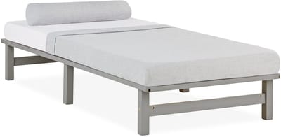Homestyle4u Palletbed - 90x200 cm - Houten bed - Grijs