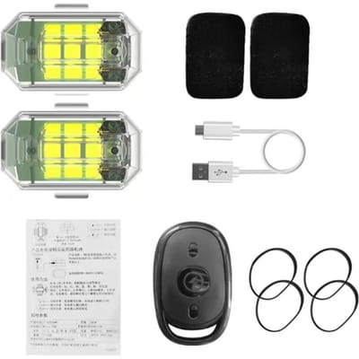 Lumière stroboscopique LED, 2 pièces, lumière d'avertissement de voiture, veilleuse Rechargeable, lumières d'avion avec 7 lumières 2pcs transparent