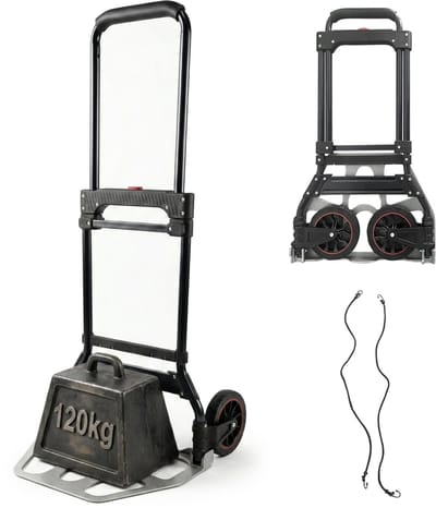 Steekwagen opvouwbaar - tot 120 kg - zilver-zwart