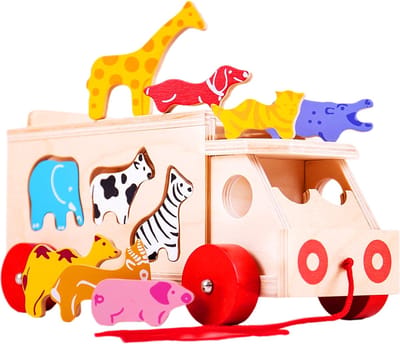 Bigjigs Wooden Shape Box Truck 11dlg.
