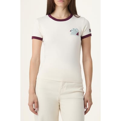 FILA Bellano Slim Ringer T-shirt Egret Größe: XS | Hemden Outlet | Damen