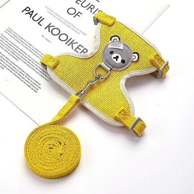 Nieuwste schattige konijnenharnas en lijnset Bunny Pet-accessoires Vestharnassen Konijnenriemen voor buitenwandelingen Huisdierbenodigdheden S-suit 1.0-2.3kg