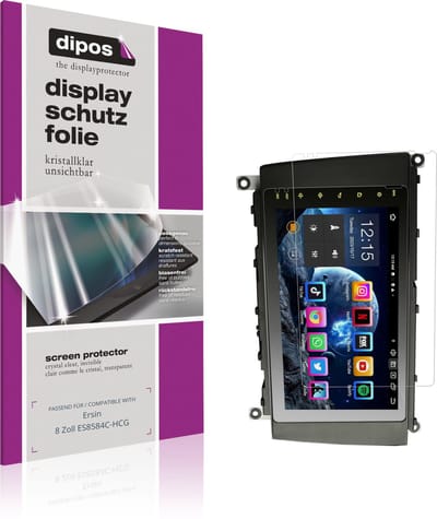 dipos – 2x Beschermfolie geschikt voor Ersin 8 Zoll ES8584C-HCG | Krasbestendige & heldere Screenprotector Ultra-Thin