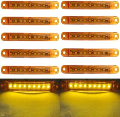 10 Stuks Auto Zijmarkerlichten met 9 SMD LED 12V Geel
