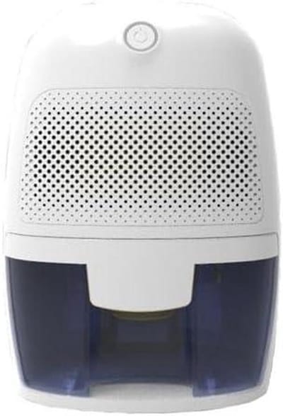 Mini-luchtontvochtiger, 500 ml, ideaal voor het verminderen van vocht in kleine ruimtes. Compact en efficiënt, perfect voor ruimtes zoals kasten en badkamers.