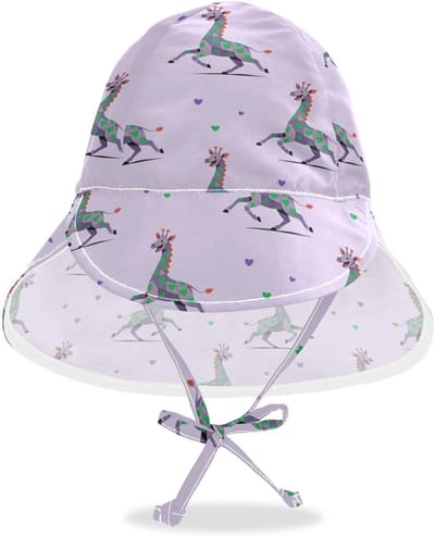 Baby zonnehoed - Zomerhoed peuter - Buiten spelen - UPF 50+ bescherming - 48-56.9 cm - Paars groen
