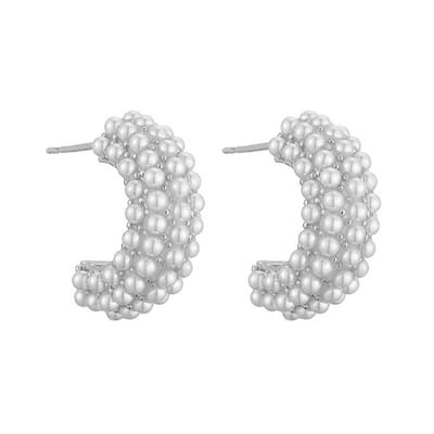Nova Pearl / Parel Oorbellen - Zilverkleurig | 2 x 0,8 cm | Bijoux/Legering | Fashion Favorite