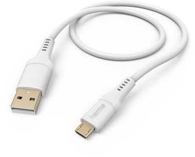 Hama Flexible USB-kabel 1,5 m USB 2.0 USB A Micro-USB B Wit