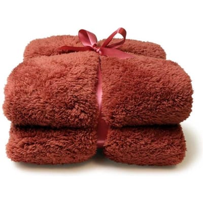 Unique Living Plaid Teddy - Polyester - Rood - 150x200 cm (BxH) - Fleece - Wasbaar