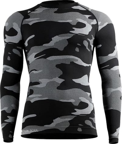 Heren thermoshirt met lange mouwen - Camouflage Zwart - Maat S/M
