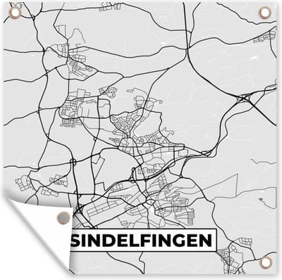 Tuin poster Sindelfingen - Kaart - Stadskaart - Duitsland - Plattegrond - 200x200 cm - Tuindoek