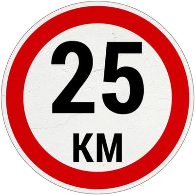 25 km bord | Sign Again materiaal | 15 cm