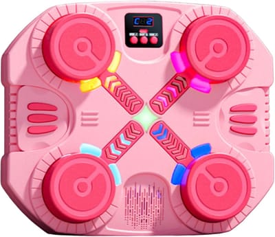 Boksmachine Kinderen - Pons Trainer - Indoor Oefening - Muziek LED Verlichting - 32x27.5x4 cm - Zwart