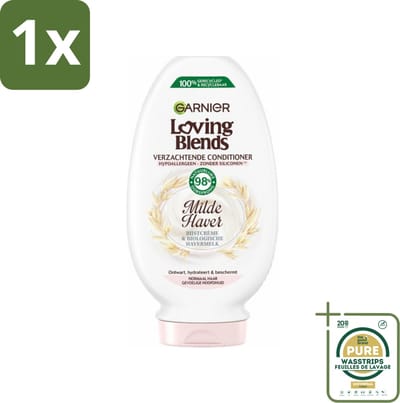 1 x Garnier Loving Blends Milde Haver Conditioner 250 ml- Conditioner Voor Gevoelige Hoofdhuid - Milde Conditioner - Hypoallergene Conditioner - Rijstcrème Conditioner - Biologische Havermelk Conditioner