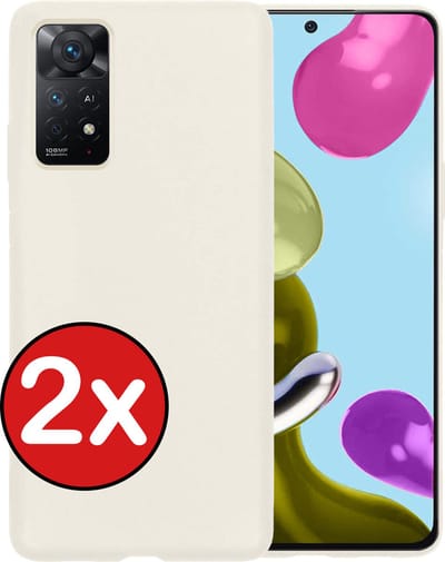 Hoesje - 2 Stuks - Geschikt voor Xiaomi Redmi Note 11 - Sterk & Shockproof - Telefoonhoes - Back Cover - Case Siliconen - Telefoon Hoes - Wit