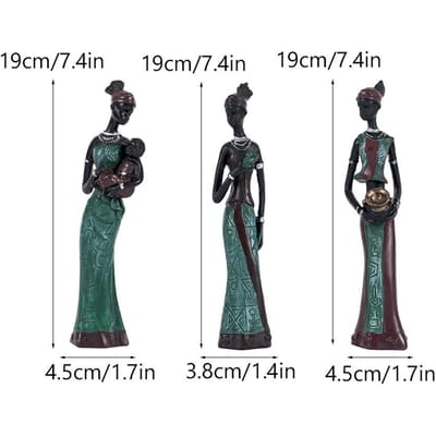 Afrikaanse Zwarte Vrouw Figuur Kunst Hars Ambachten Huis Woonkamer Entree Bureau Decoratie Ornament