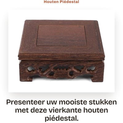Dailygoods- Piédestal Houten Decoratie - Sculptuur Houder - Vaas Presentatie - Theepot Steun - 10x10x3.7 cm - Hoogwaardige Kwaliteit - Decoratieplank