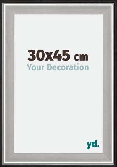 Your Decoration - Fotolijst 30x45 cm - Hout - Zwart Zilver Gepolijst - Birmingham
