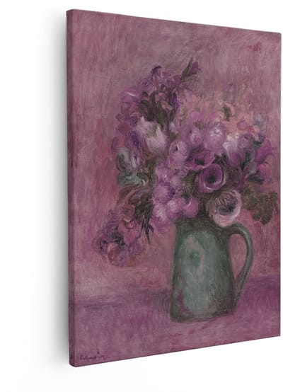 Artaza Canvas Schilderij Bloemen Stilleven - 40x50 cm - Wanddecoratie Bloemen - Muurdecoratie Boeket - Decoratie Woonkamer - Impressionistisch