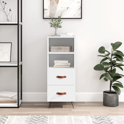 vidaXL - Dressoir - 34,5x34x90 - cm - bewerkt - hout - wit
