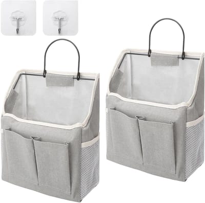 2 Stuks Hangende Opbergorganizers – Waterdichte Deur Organizer met Meerdere Vakken, Wandhangen Opbergtas met Stevig Metaalframe voor Slaapkamer, Badkamer en Kantoor