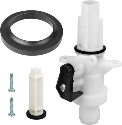 Toilet Waterklep Set - RV Toilet Reparatie - Camper Onderhoud - Verbeterde Constructie - 13168 - Zwart