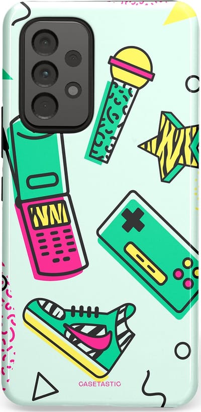 Casetastic Hoesje Geschikt voor Samsung A53 - Stijlvolle Beschermende Duo-layer Case - Retro 80s sneaker