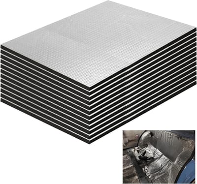 12 Stuks Geluidsisolatie Mat voor Auto - Zelfklevende Aluminium Butyl Mat 250 x 180 x 5mm, Waterdicht en Effectieve Isolatie