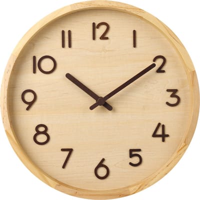 SensaHome Wandklok Porto - Moderne Ronde Klok met Cijfers - Nordic Hout Design - Moderne Klok - Ø30cm - Beige