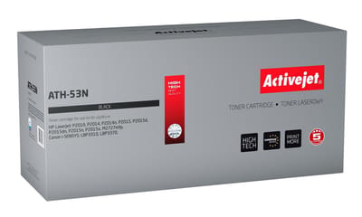 ActiveJet AT-53N toner voor HP-printer; HP 53A Q7553A. Canon CRG-715 vervanging; Opperste; 3500 pagina's; zwart.