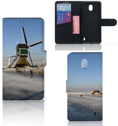 Nokia 1 Plus Flip Cover Schaatsers