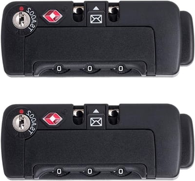 Bagageslot Set - Kofferslot Combinatieslot - Bagage Beveiligen - Roestvrij Metaal - 92 mm x 36 mm - Zwart