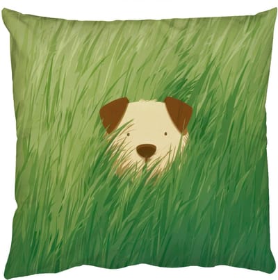 Sierkussens - Kussentjes Woonkamer - 50x50 cm - Hondje - Gras - Oren - Bruin