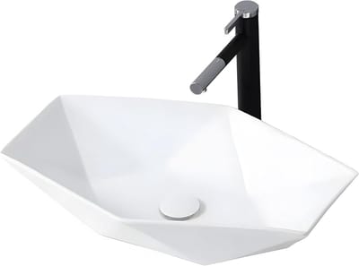 Opzetwastafel - Wastafel handwasbak - Badkamer inrichten - Vrijstaande montage - 57 x 37 x 12 cm - Wit