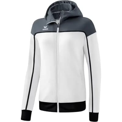 Erima Change Trainingsjack Met Capuchon Dames - Zwart / Slate Grey / Wit | Maat: 34