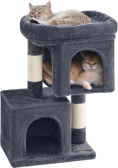 Famanu - Krabpaal voor kittens, stevige constructie met houten stammen en sisal bekleding