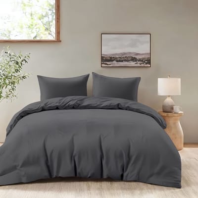 KAD® Dekbedovertrek - Dekbedovertrek Set - Beddengoed - Donkergrijs - 240cm x 220cm x 10cm