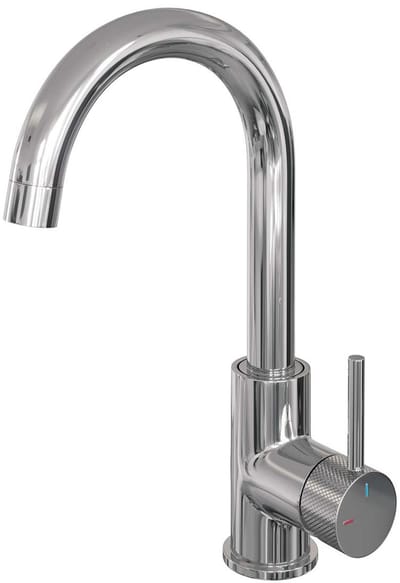 Brauer Chrome Carving Hoge Opbouw Wastafelmengkraan met Draaibare Ronde Uitloop Model A Chroom