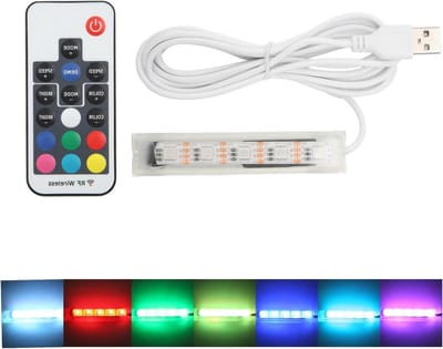 LED Aquariumverlichting met Afstandsbediening | Kleurverandering | Helderheid Instelbaar | Voor Fish Bowl, Aquarium en Bureau | Witte Lijn Inbegrepen