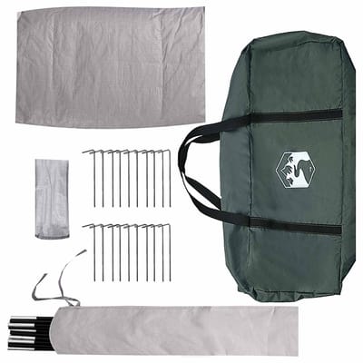 vidaXL - Tipi - Tent - met - dak - Legergroen - 6-persoons - Polyester - en - Staal