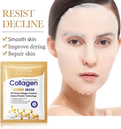 Collageen gezichtsmasker - 1 Stuk - Huidverzorging - Maskers - Diep reinigend & Anti-aging - Peel-off & Antirimpel - Gezichtsverzorging - Verwijdert fijne rimpels en herstelt de elasticiteit van uw huid