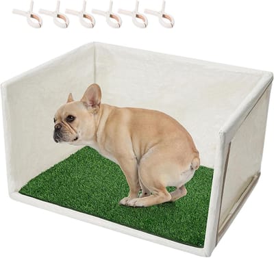 Hondenpotje Binnen - Plasmat Puppy - Zindelijkheidstraining - Verhoogde spatrand - 60 x 76 x 44 cm - Grijs